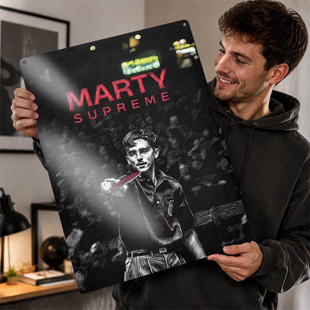 Table Tennis Marty Supreme - Affiche en aluminium personnalisée Marty, champion