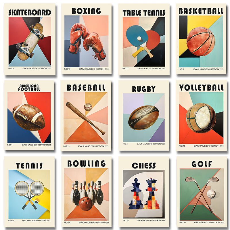 Table Tennis Live - Affiche sur toile vintage de sport