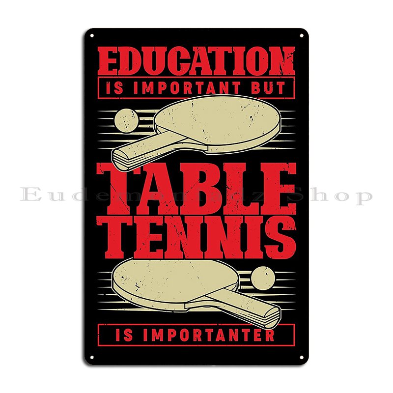 Plaque métallique drôle de jeu - Table Tennis Live avis et prix