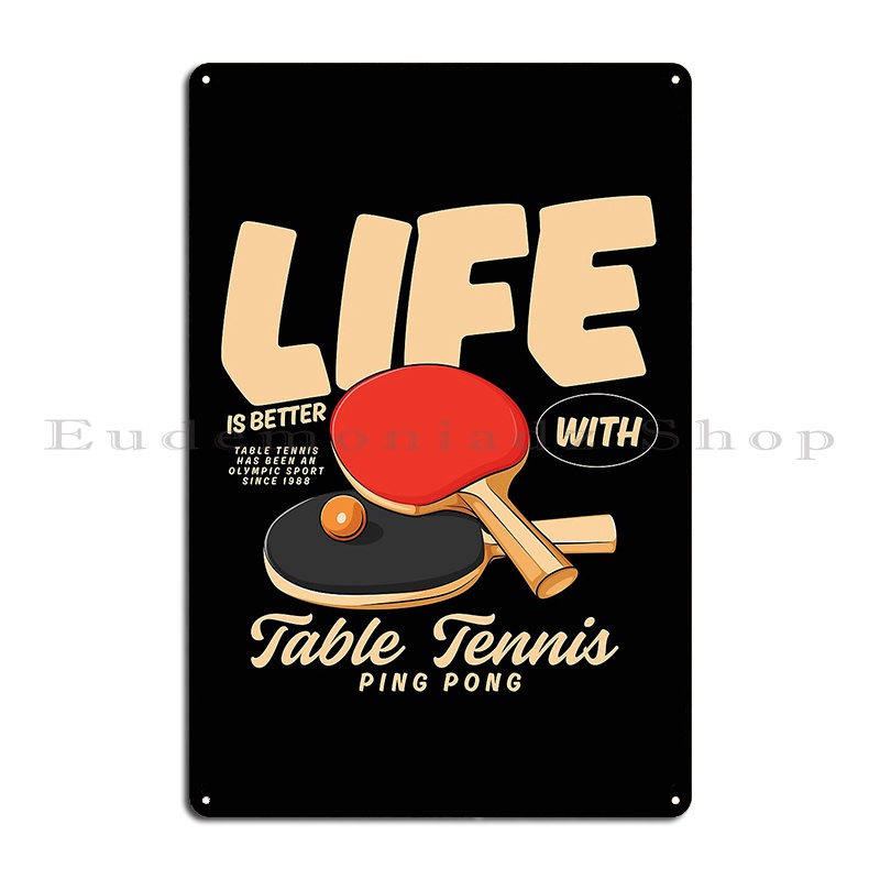 Plaque métallique drôle de jeu - Table Tennis Live avis et prix