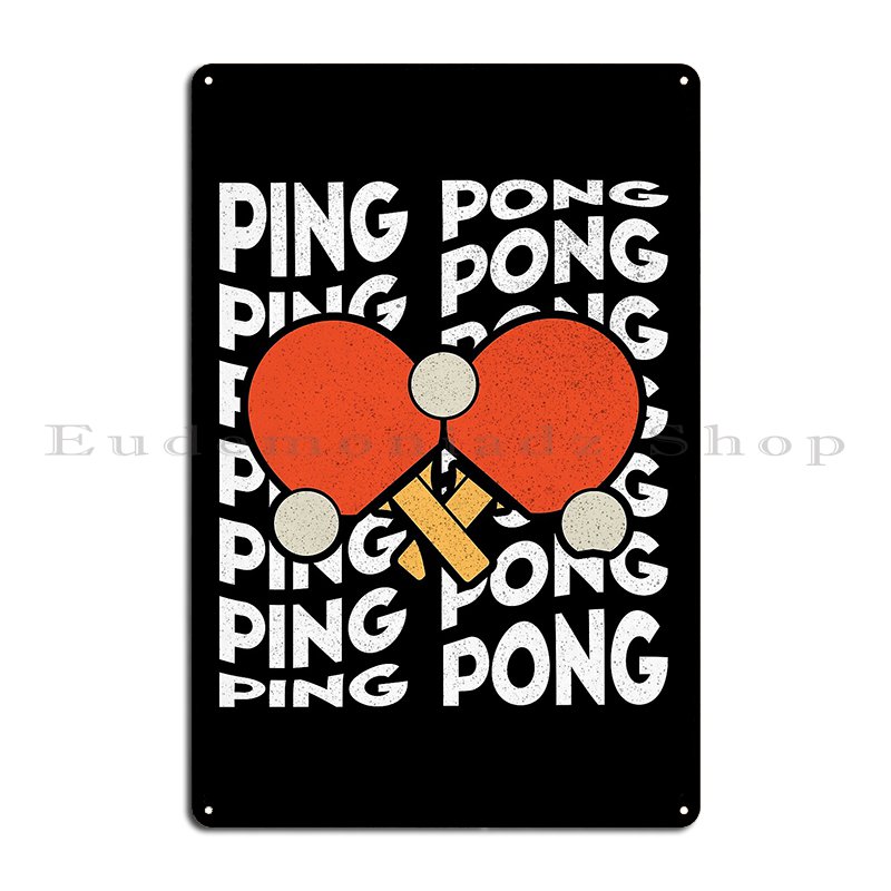 Plaque métallique drôle de jeu - Table Tennis Live avis et prix