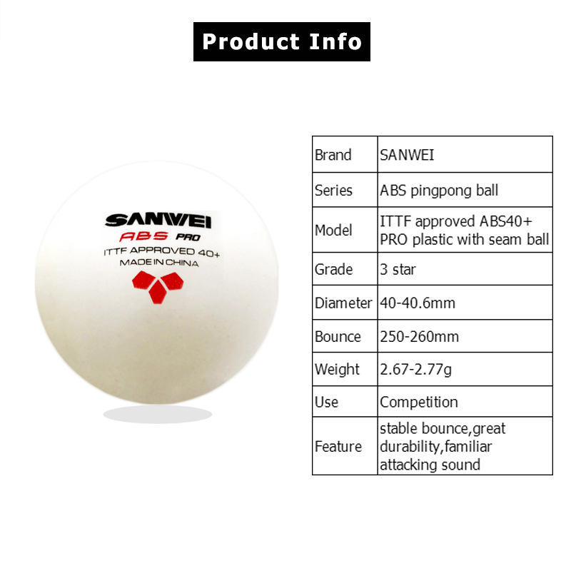 SANWEI ABS PRO 3 étoiles 40 +  - Table Tennis Tournament avis et prix